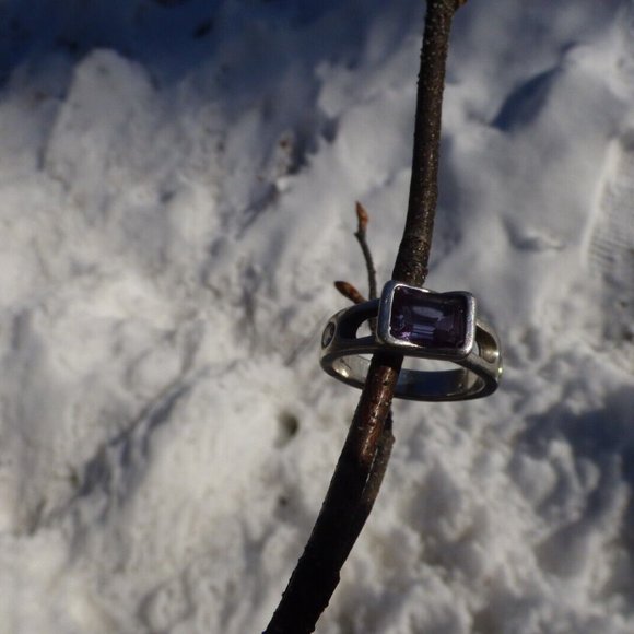 OOAK ARTISAN PLATINUM ALEXANDRITE MOISSANITE OPEN SHOULDER MEN PINKY RING 7.5 - Picture 9 of 14